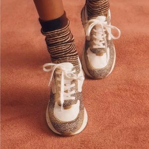 Madewell Kickoff Trainer Sneakers in Leather and Spot Mix Calf Hair